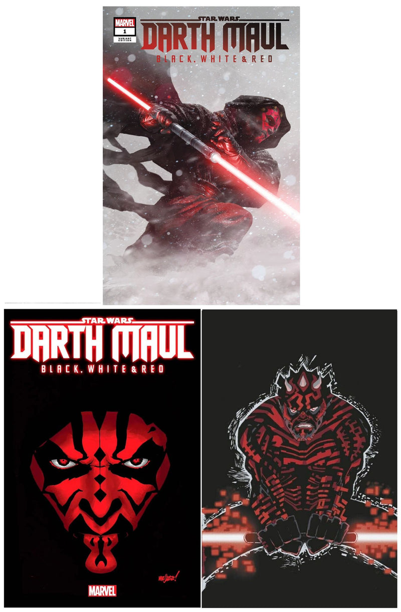 DARTH MAUL BLACK WHITE AND RED 1 RAHZZAH VARIANT